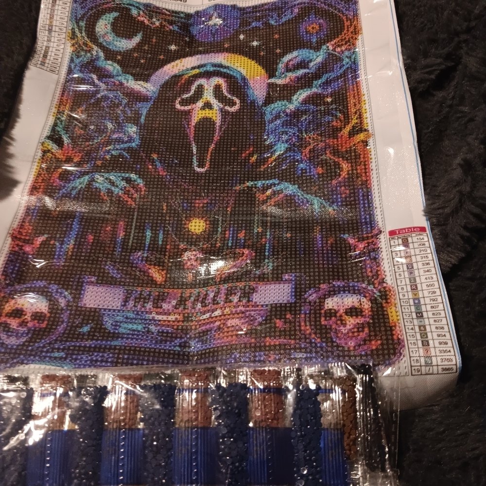 Colorful Ghostface The Killer Tarot Card Horror Art Diamond Painting Kit 30x40